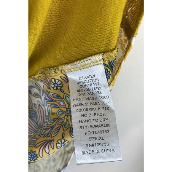 UMGEE RUFFLE SLEEVES LINEN/COTTON TOP SIZE XL - Picture 6 of 6